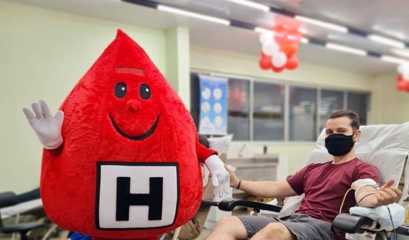 Todas as unidades tiveram programação especial, e o mascote Hemocinho foi apresentado à população. Foto: Divulgação/Hemoce.