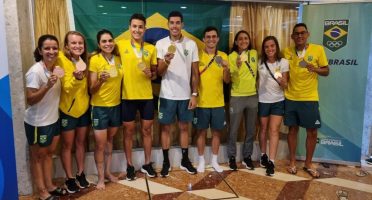 Atletas cearenses levaram duas medalhas de prata no triatlo e uma medalha de bronze no Ciclismo MTB, primeiro pódio do Brasil na competição. Foto: COB.