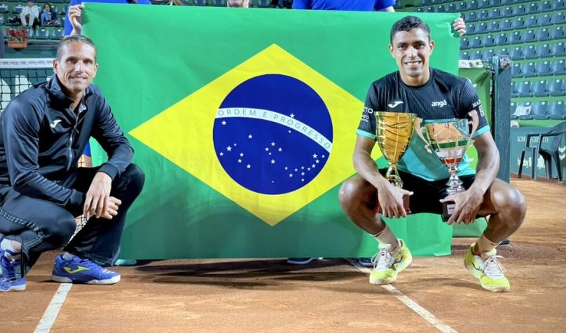 O tenista cearense ganhou posições no ranking da ATP depois da vitória em Gênova. Foto: Reprodução/Twitter.